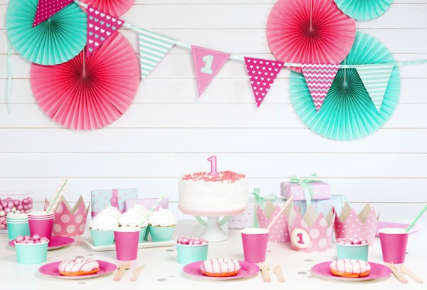 4 One Star Partykronen rosa 10cm 4