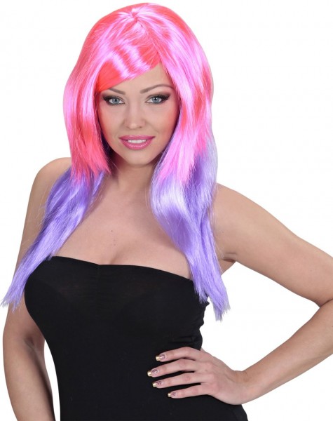 Party Disco Perücke Pink Lila