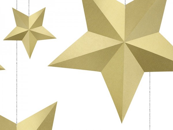 6 goldene DIY Hängedeko Sterne 2