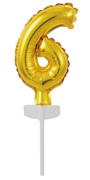 Goldene Zahl 6 Tortendeko Ballon