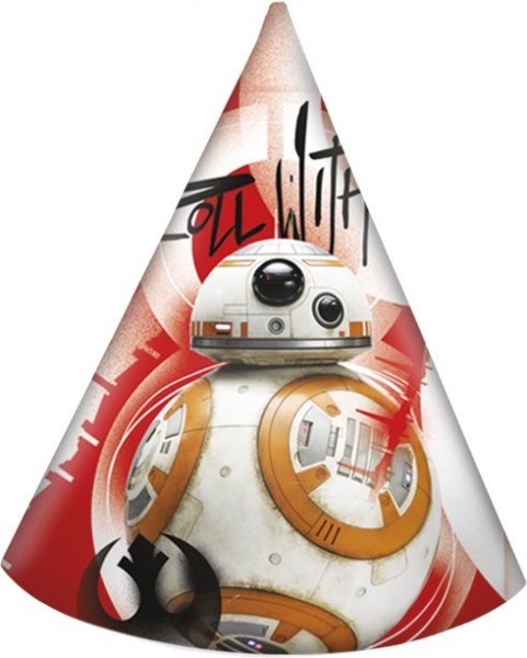 6 Star Wars Last Jedi Partyhüte 16cm