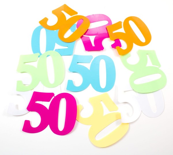 Streudeko XL Zahl 50 bunt