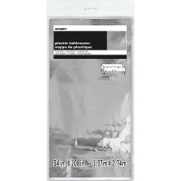 Vorschau: PVC Tischdecke Vera Silber glänzend 2,74 x 1,37m