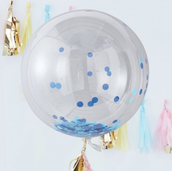 Hooray Konfettiballon blau 91cm 2