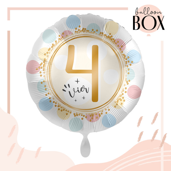 Balloha Geschenkbox DIY Rainbow Dots Vier XL