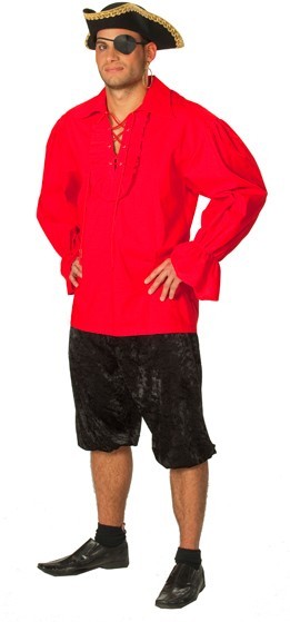 Rotes Piratenhemd Patricio Für Herren