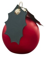 6 Landhaus Weihnacht Kugel Kartenhalter 4cm
