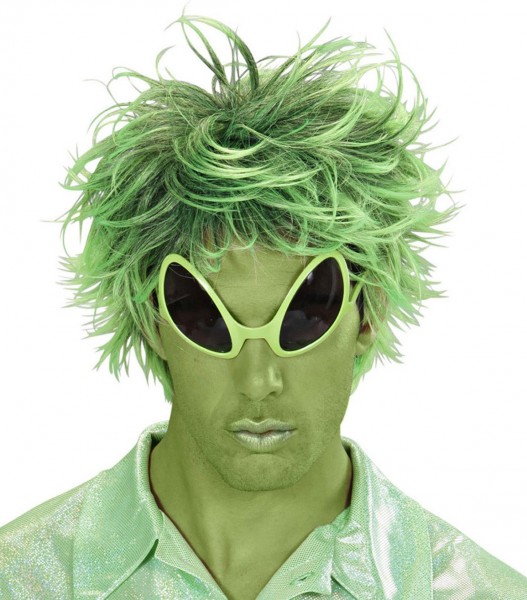 Spacy Alien Sonnenbrille Neon Gelb 3