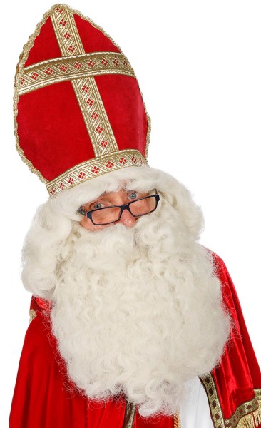 Deluxe Nikolaus Perücke mit Bart