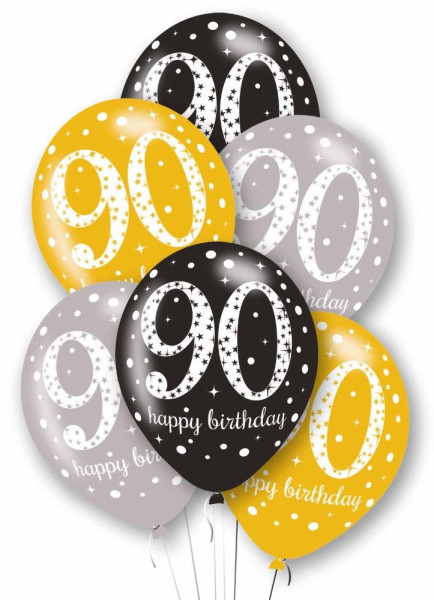 6 glamorösa 90-årsballonger