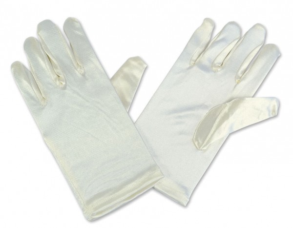 Satin Handschuhe cremefarben für Kinder