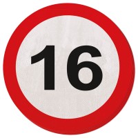 20 Verkehrsschild 16 Servietten 33cm