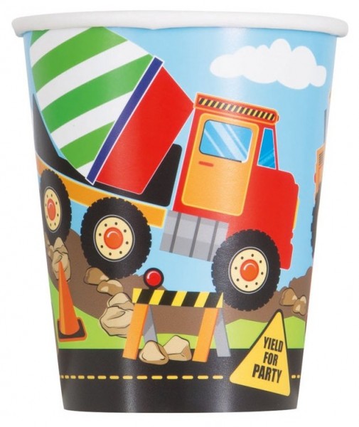 8 Baustellen Pappbecher 266ml