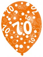 Vorschau: 6 bunte Luftballons 70.Geburtstag 27,5cm