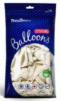 10 Partystar metallic Ballons weiß 30cm