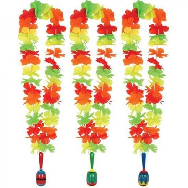 Bunte Hawaiikette mit Maraca-Anhänger