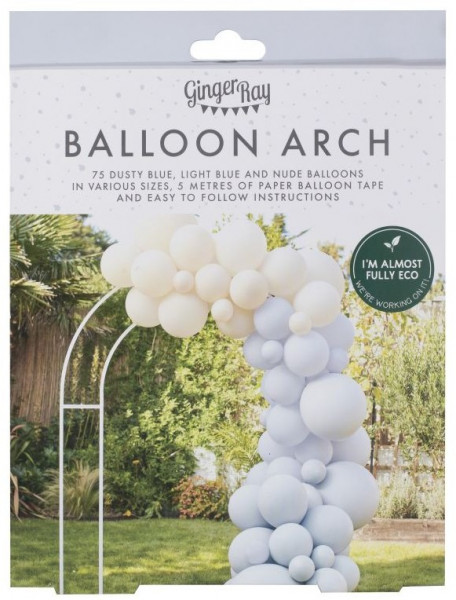 Eco Ballongirlande Blau Weiß 3