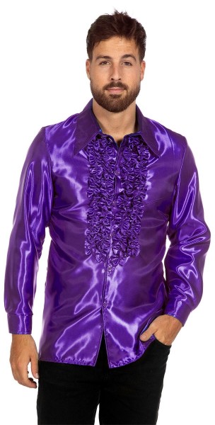 Violettes Rüschenhemd für Herren