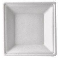 50 Tiefe Zuckerrohr Teller weiß 26 x 26cm