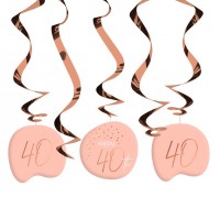 5 Rosy Blush 40th Birthday Spiralhänger