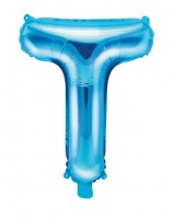 Folienballon T azurblau 35cm
