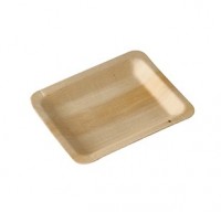 50 Holz Teller Alceste rechteckig 12 x 9,5cm