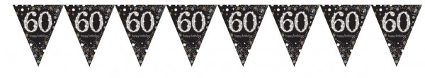 Golden 60th Birthday Wimpelkette 4m