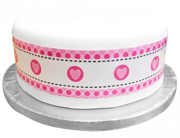 Rosa Herzchen Kuchenrüsche