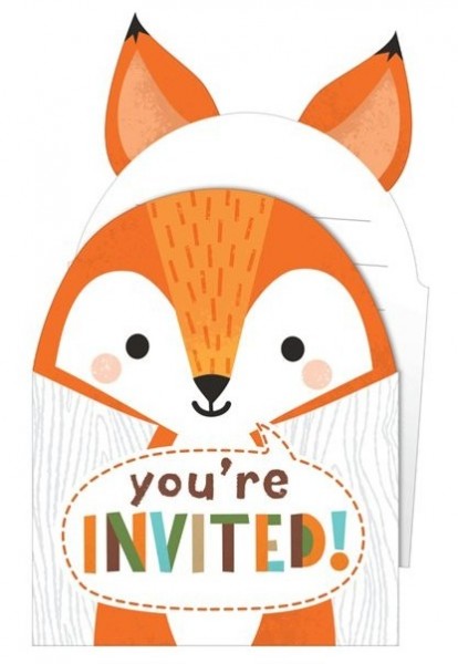 8 Waldtier Einladungskarten