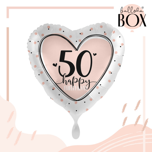 Balloha Geschenkbox DIY Happy 50 Heart XL