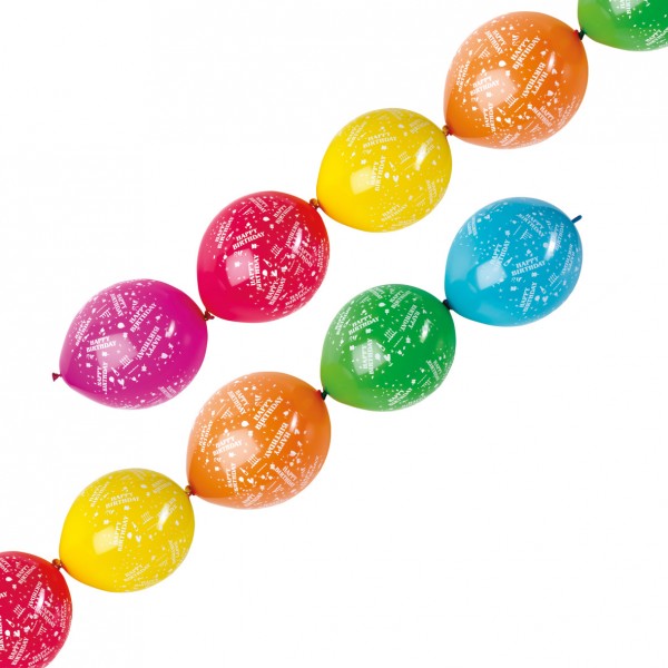 6 Geburtstagsgirlanden-Luftballons 27,5cm