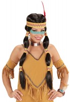 Indianerin Perücke Mit Zöpfen Und Stirnband