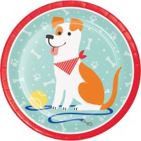 8 Hunde Party Pappteller 23cm