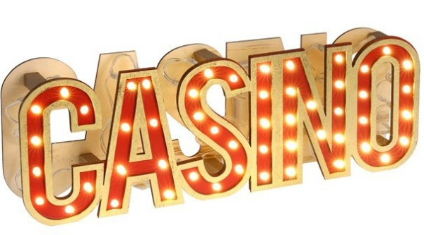 LED Casino Holzschild Jackpot 30 x 10cm