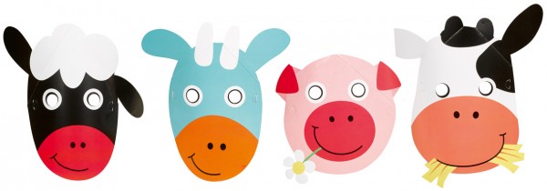 Liebenwerte Bauernhof Tiere Masken 8 Stück