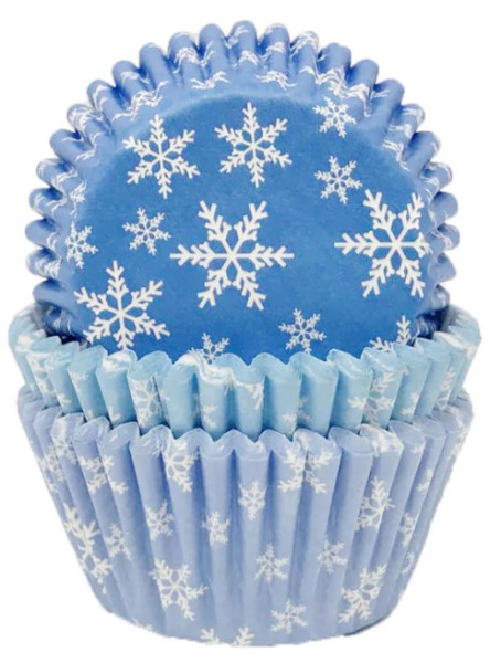 75 Schneeflocken Muffinförmchen