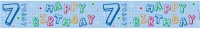 7. Geburtstag Folienbanner blau 2,6m