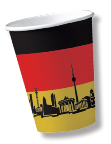10 Deutschland Pappbecher Berlin 200ml