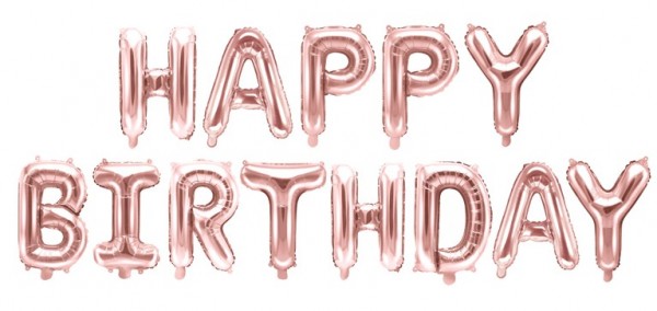 Happy Birthday Ballon roségold 3,4m x 35cm