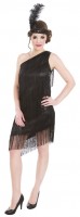 Asymmetrisches 20er Jahre Flapper Dress Schwarz