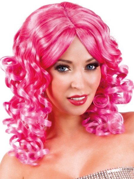 Lockenzauber Damen-Perücke Pink