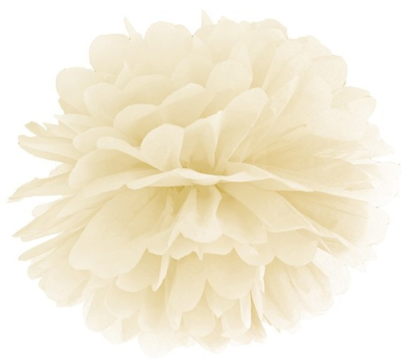 Pompon Romy creme 35cm