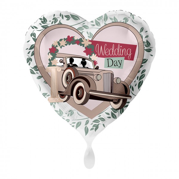 Wedding Day Herz Folienballon 43cm