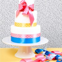 Blaue Satin Kuchenrüsche 1m
