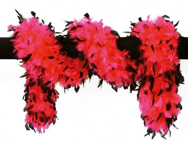 Rote Federboa Mit Schwarzen Details 180cm