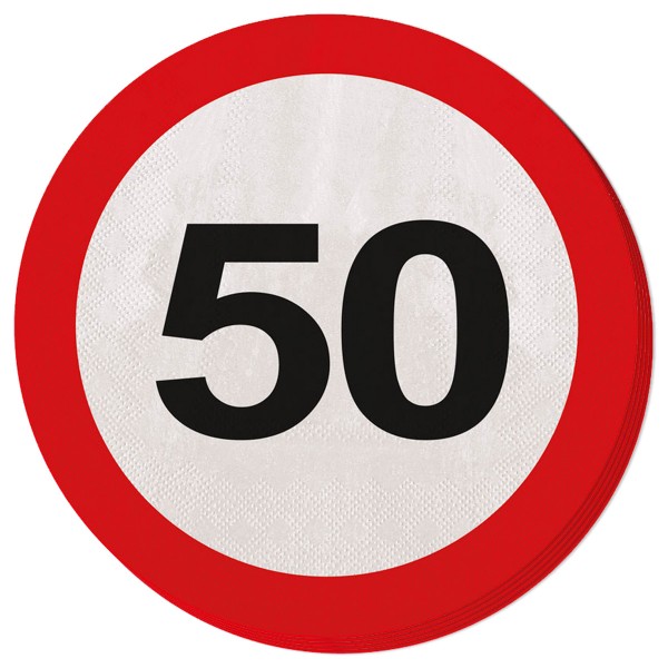 20 Verkehrsschild 50 Servietten 33cm