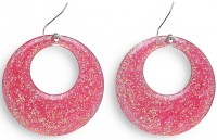 Disco Fever Glitzer Ohrringe Pink