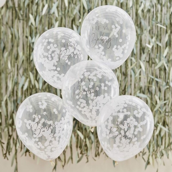 5 Botanical Babyparty Luftballons 30cm 2