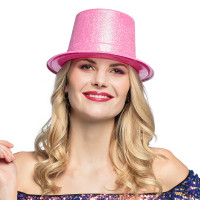 Fucsia Glitzer Hut In Neon Pink