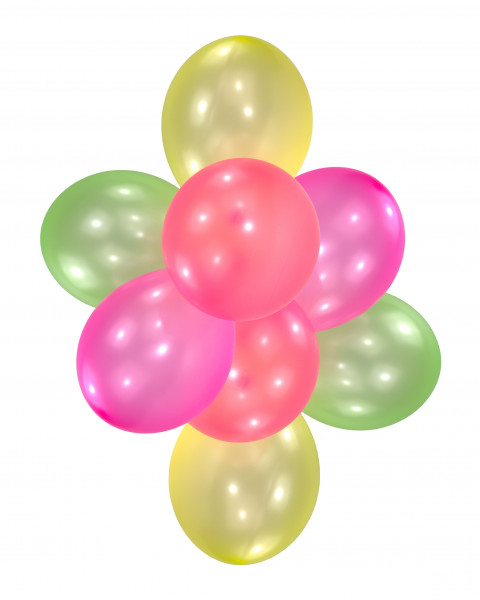 10er-Set Neon Luftballons Bunt 28 cm